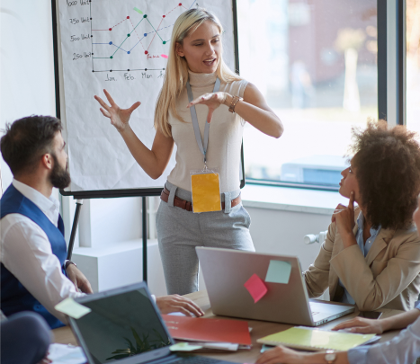 young lady in strategic communications role